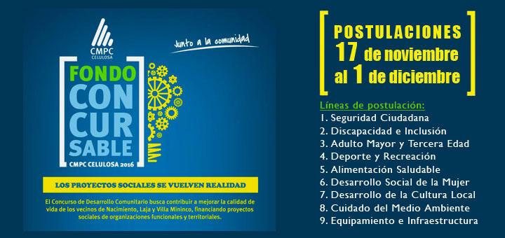 Fondo Concursable CMPC Celulosa 2016: Los proyectos sociales se vuelven realidad