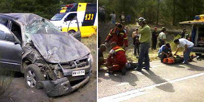 Alcalde de San Rosendo volcó en Ruta Q-90