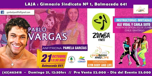 LAJINO.CL ES LAJA EN INTERNTE // Pablo Vargas participará en encuentro de Zumba en Laja