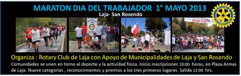 LAJINO.CL ES LAJA EN INTERNET // Rotary Club de Laja invita a participar a la comunidad de la corrida del Día del Trabajador