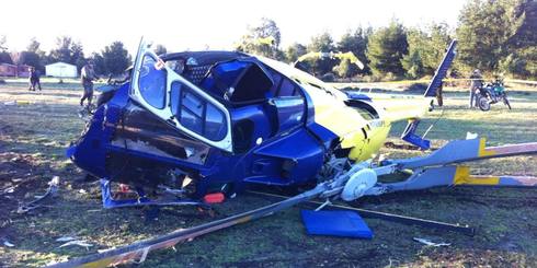 LAJINO.CL ES LAJA EN INTERNET // Helicóptero capotó luego de haber despegado de Aeródromo de María Dolores en Los Ángeles