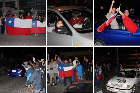 LAJINO.CL ES LAJA EN INTERNET // Caravanas, banderas y los ceacheí estuvieron presentes en festejos por paso al Mundial de Brasil
