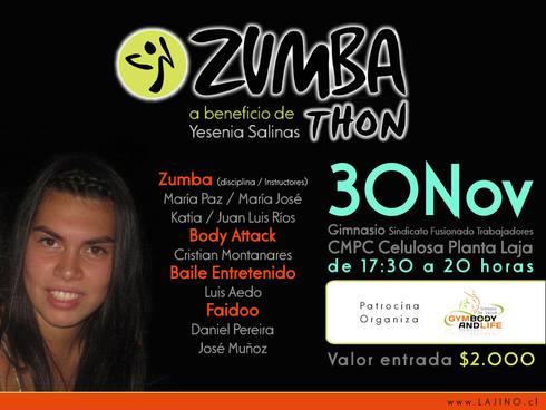 LAJINO.CL ES LAJA EN INTERNET // ZUMBATHON: A beneficio de recuperación de joven lajina