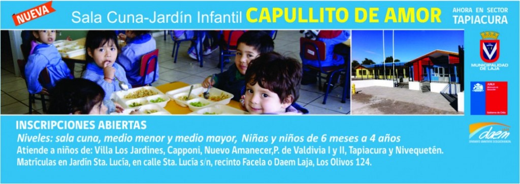 Inscripciones Abiertas Sala Cuna y Jardín Infantil "Capullito de Amor"